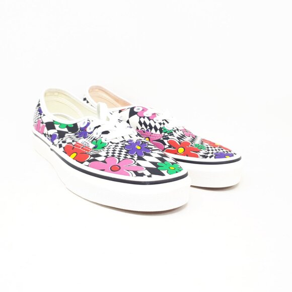Vans Authentic Printed Floral Flower White Skate Casual Shoe Mens 5.5 / Womens 7 - Picture 4 of 12